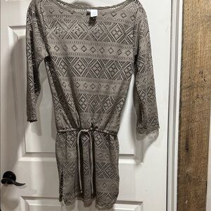 Chic Taupe Crochet Dress